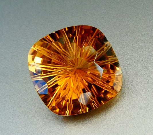 18.82CT DAZZLING EXCELLENT CUSTOM CUT YELLOW CITRINE