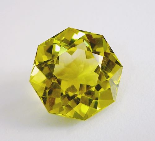 19.58CT EXCELLENT LEMON YELLOW CUSTOM CUT CITRINE