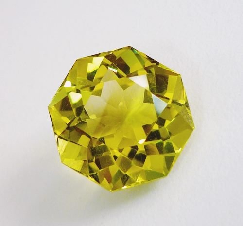 19.58CT EXCELLENT LEMON YELLOW CUSTOM CUT CITRINE