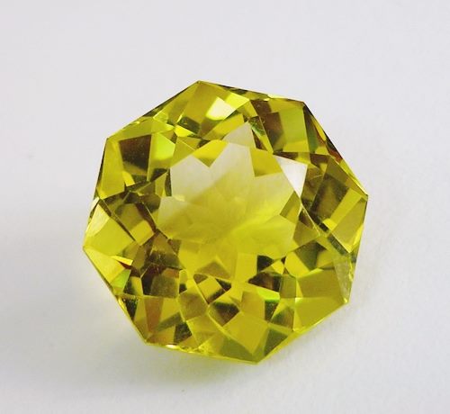 19.58CT EXCELLENT LEMON YELLOW CUSTOM CUT CITRINE