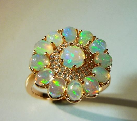 19.60CT GORGEOUS RAINBOW CRYSTAL OPAL 925 STERLING SILVER RING