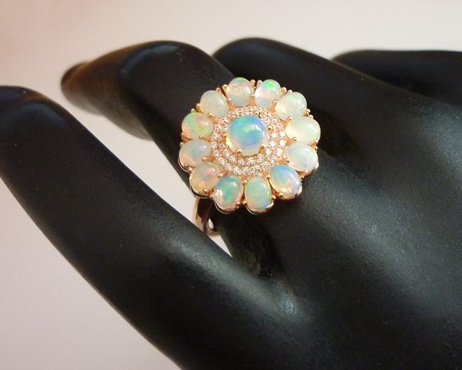 19.60CT GORGEOUS RAINBOW CRYSTAL OPAL 925 STERLING SILVER RING