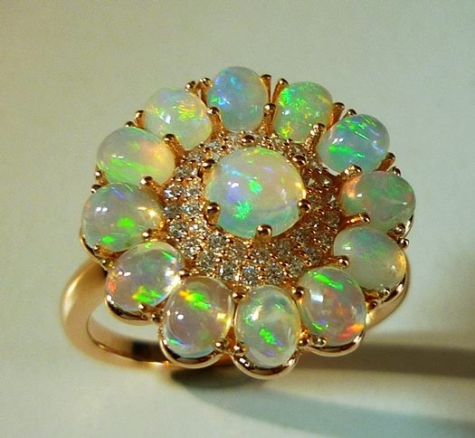 19.60CT GORGEOUS RAINBOW CRYSTAL OPAL 925 STERLING SILVER RING