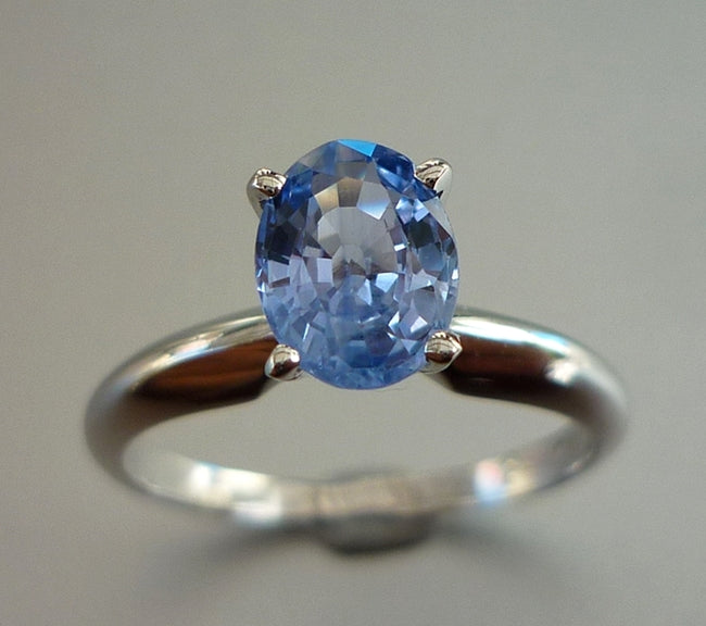 1.41CT EXCELLENT 100% NATURAL CEYLON BLUE SAPPHIRE SOLITAIRE SOLID PLATINUM RING