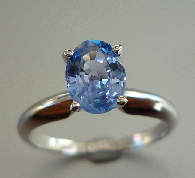 1.41CT EXCELLENT 100% NATURAL CEYLON BLUE SAPPHIRE SOLITAIRE SOLID PLATINUM RING