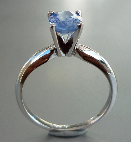 1.41CT EXCELLENT 100% NATURAL CEYLON BLUE SAPPHIRE SOLITAIRE SOLID PLATINUM RING