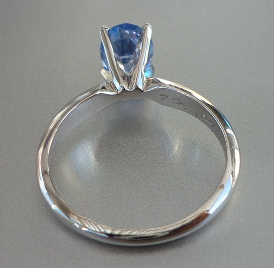 1.41CT EXCELLENT 100% NATURAL CEYLON BLUE SAPPHIRE SOLITAIRE SOLID PLATINUM RING