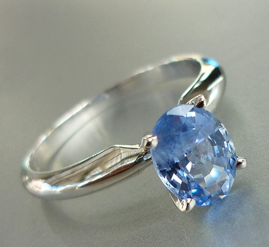 1.41CT EXCELLENT 100% NATURAL CEYLON BLUE SAPPHIRE SOLITAIRE SOLID PLATINUM RING