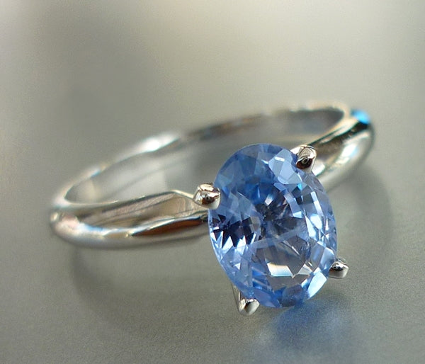 1.41CT EXCELLENT 100% NATURAL CEYLON BLUE SAPPHIRE SOLITAIRE SOLID PLATINUM RING