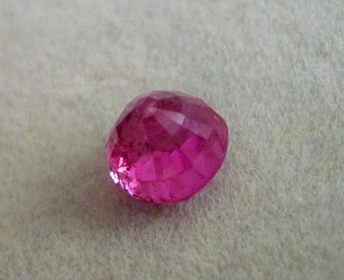 2.13CT EXPLICITE BIG CUSHION PINKISH PURPLE RED RUBY