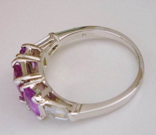 2.07CT CERTIFIED BEAUTY NATURAL PINK SAPPHIRE DIAMOND SOLID PLATINUM RING $5800