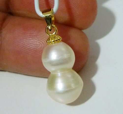 21.40MM UNIQUE GENUINE CULTURED PEARL 925 STERLING SILVER PENDANT