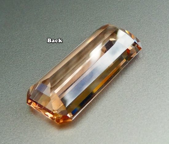 22.87CT CERTIFIED UNHEATED HUGE EMERALD CUT 100% NATURAL PEACH PINK MORGANITE