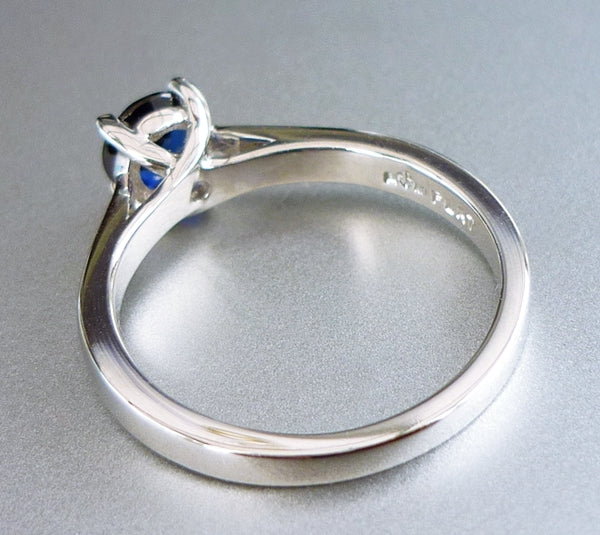 VERY BEAUTIFUL 100% NATURAL BLUE SAPPHIRE SOLITAIRE SOLID PLATINUM RING