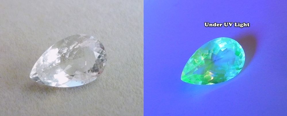 3.17CT 非常に希少なユニークな UV 反応性蛍光ハイアライト オパール