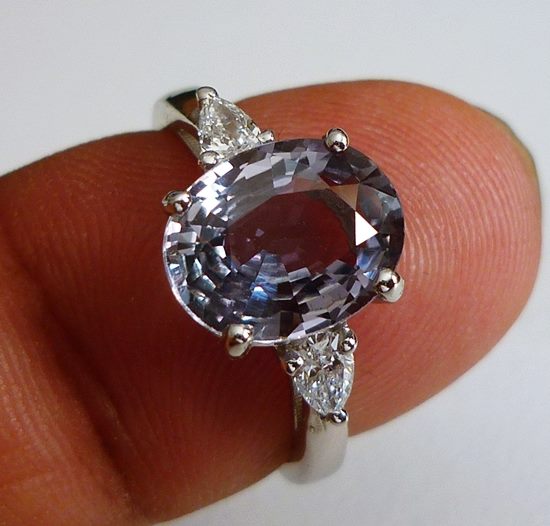 3.21CT CERTIFIED NATURAL SAPPHIRE 0.46CT DIAMOND 10K SOLID WHITE GOLD RING $5200