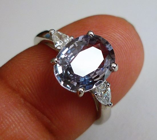 3.21CT CERTIFIED NATURAL SAPPHIRE 0.46CT DIAMOND 10K SOLID WHITE GOLD RING $5200