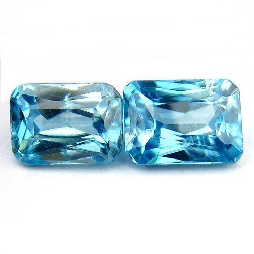 3.25CT DAZZLING BEST BLUE NATURAL BLUE ZIRCON PAIR