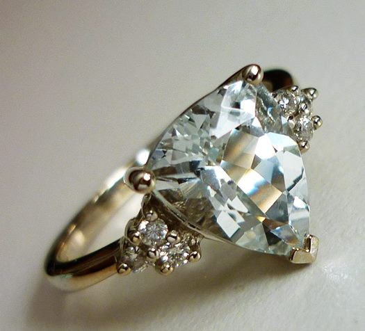 3.43CT CERTIFIED EXCELLENT 100% NATURAL AQUAMARINE & DIAMOND 14K SOLID WHITE GOLD RING $2700