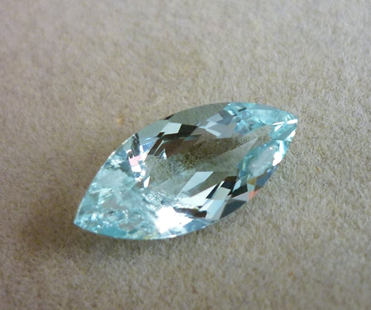 3.57CT GORGEOUS HUGE MARQUISE CUT BLUE 100% NATURAL AQUAMARINE