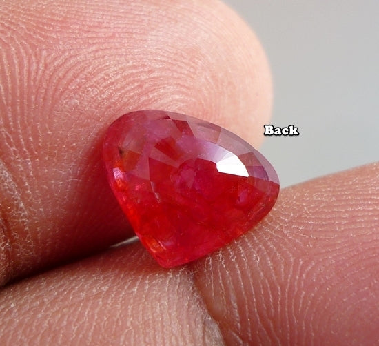 4.42CT SPLENDID HUGE PEAR ORANGE RED 100% NATURAL RUBY