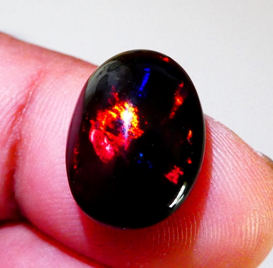 4.97CT UNHEATED RAINBOW STUNNER FLASHING 100% NATURAL BLACK OPAL