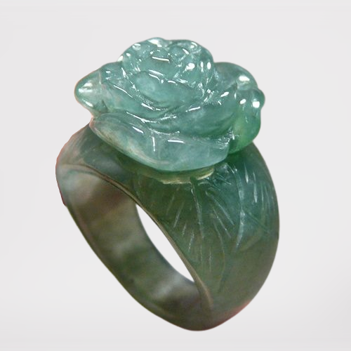 44.55CT UNTREATED GREEN A GRADE JADEITE RING