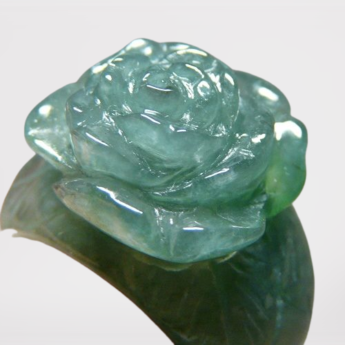 44.55CT UNTREATED GREEN A GRADE JADEITE RING