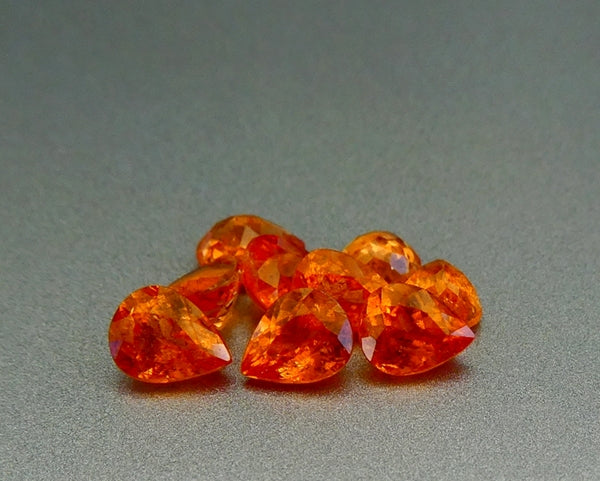 5.01CT EXCELLENT PEAR CUT 100% NATURAL FANTA ORANGE SPESSARTITE LOT