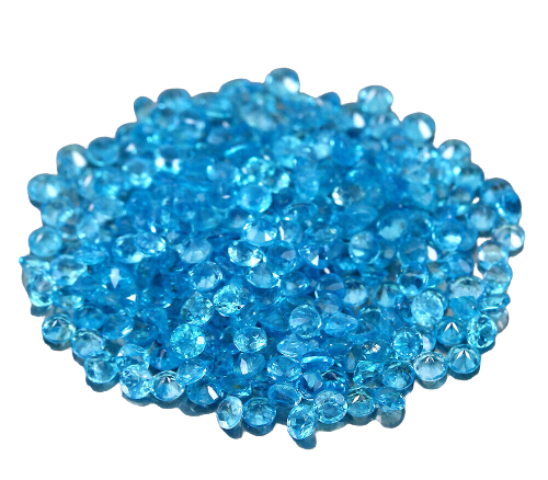 5.06CT EXCELLENT ROUND 100% NATURAL NEON BLUE APATITE LOT