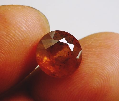 5.08CT EXCELLENT YELLOWISH ORANGE ROUND SAPPHIRE