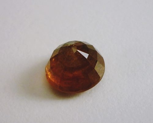 5.08CT EXCELLENT YELLOWISH ORANGE ROUND SAPPHIRE