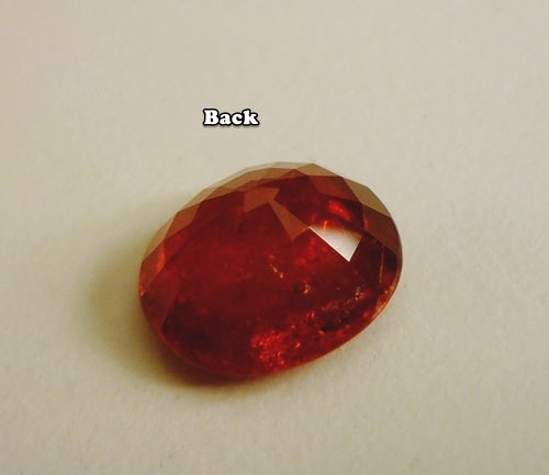 5.91CT EXCELLENT HUGE 100% NATURAL ORANGE RED SPESSARTITE