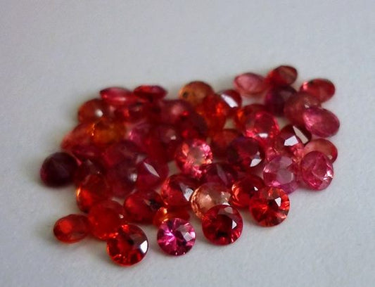 6.57CT DAZZLING ROUND PINK RED SAPPHIRE LOT