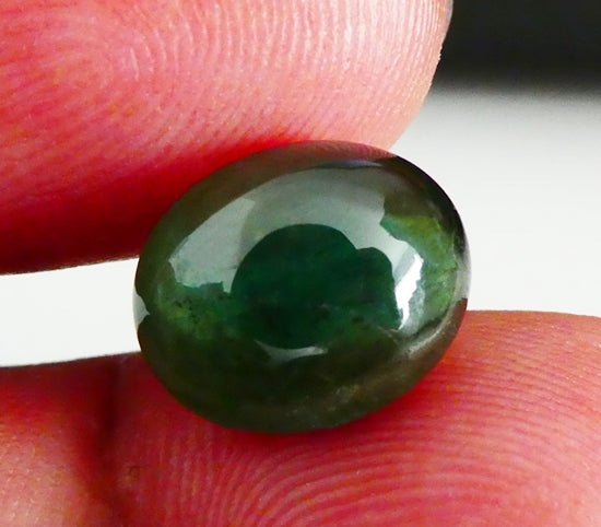 6.61CT EXCELLENT HUGE OVAL CAB NATURAL BLUE GREEN SAPPHIRE