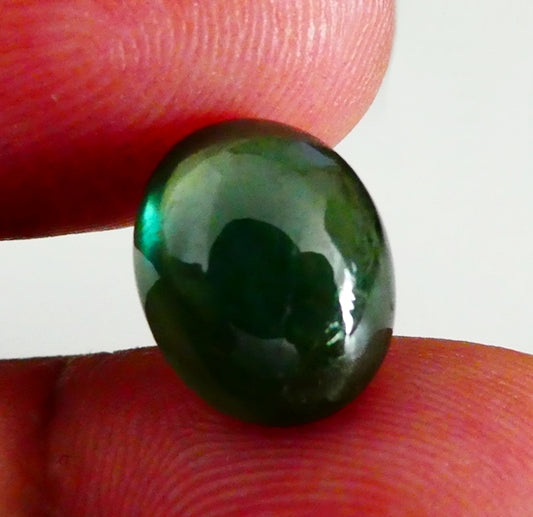 6.61CT EXCELLENT HUGE OVAL CAB NATURAL BLUE GREEN SAPPHIRE