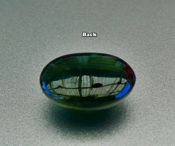 6.61CT EXCELLENT HUGE OVAL CAB NATURAL BLUE GREEN SAPPHIRE