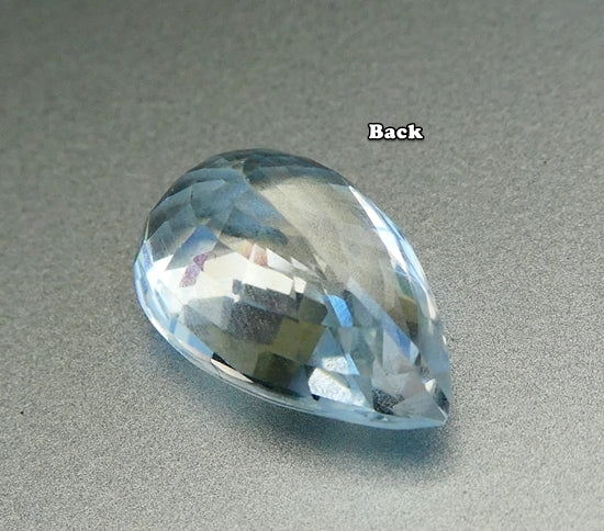 7.19CT EXCELLENT HUGE VERY LIGHT AQUA BLUE PEAR 100% NATURAL AQUAMARINE