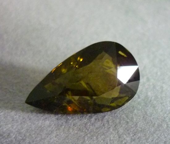 7.74CT UNHEATED SPLENDID PEAR CUT  OLIVE GREEN TOURMALINE