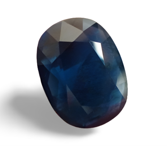 8.65CT VITREOUS HUGE FLAT CUT NATURAL DEEP BLUE SAPPHIRE