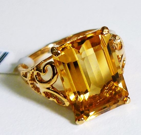 8.67CT GORGEOUS YELLOW CITRINE 10K SOLID YELLOW GOLD RING – Gemstones ...