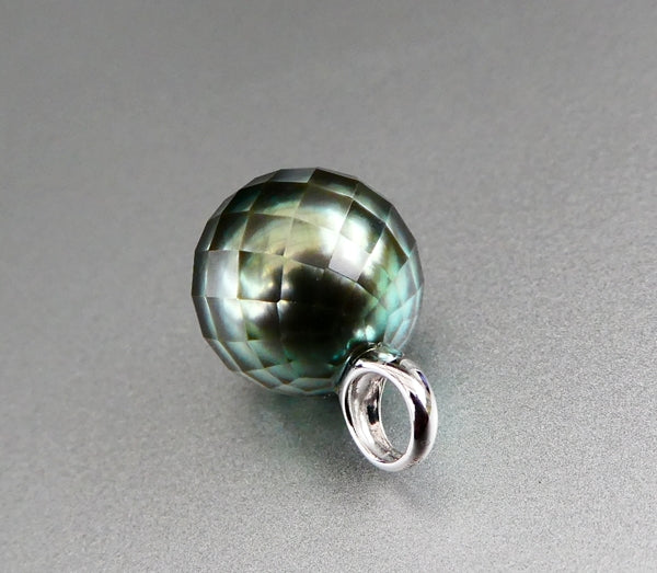 10.6MM GENUINE SOUTH SEA CUSTOM TAHITIAN PEARL 14K SOLID WHITE GOLD PENDANT