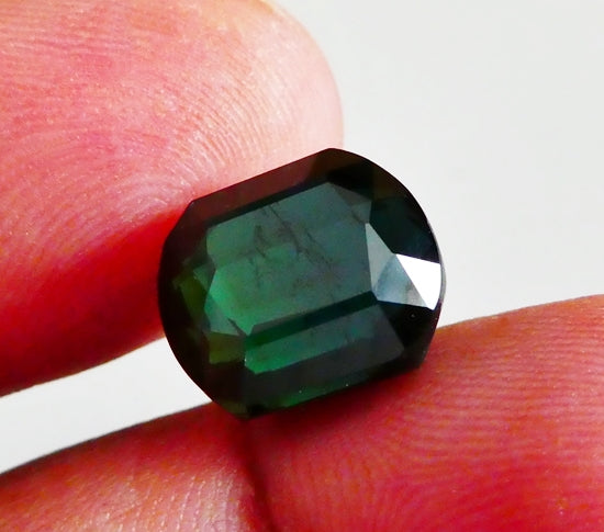 9.85CT UNHEATED EXCELLENT HUGE 100% NATURAL DARK BLUISH GREEN TOURMALINE