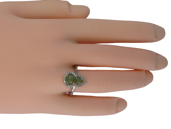 925ss Natural Jadeite Adjustable Band Ring