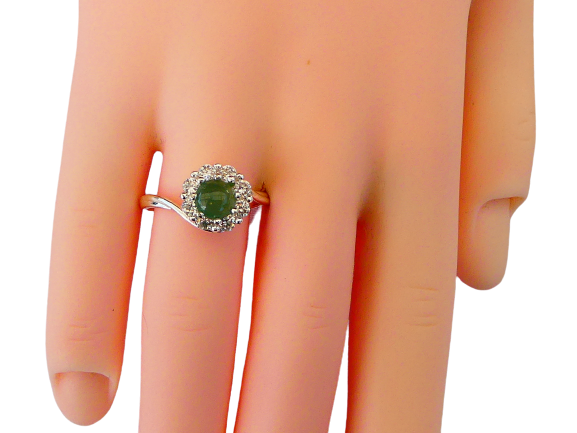 925ss Jadeite Adjustable Band Ring