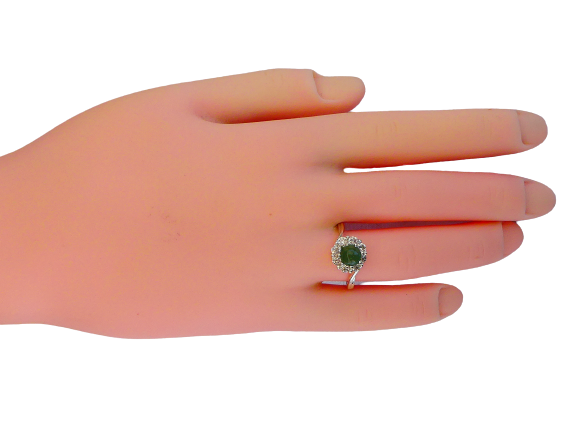 925ss Jadeite Adjustable Band Ring